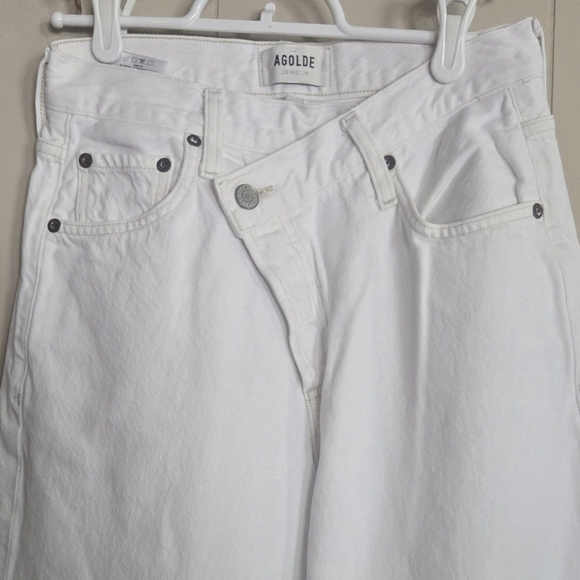 Agolde Criss Cross Pre loved Ladies Button Fly White Jeans Size 23 - Picture 13 of 14